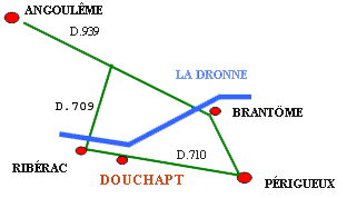 Situation gographique de Douchapt